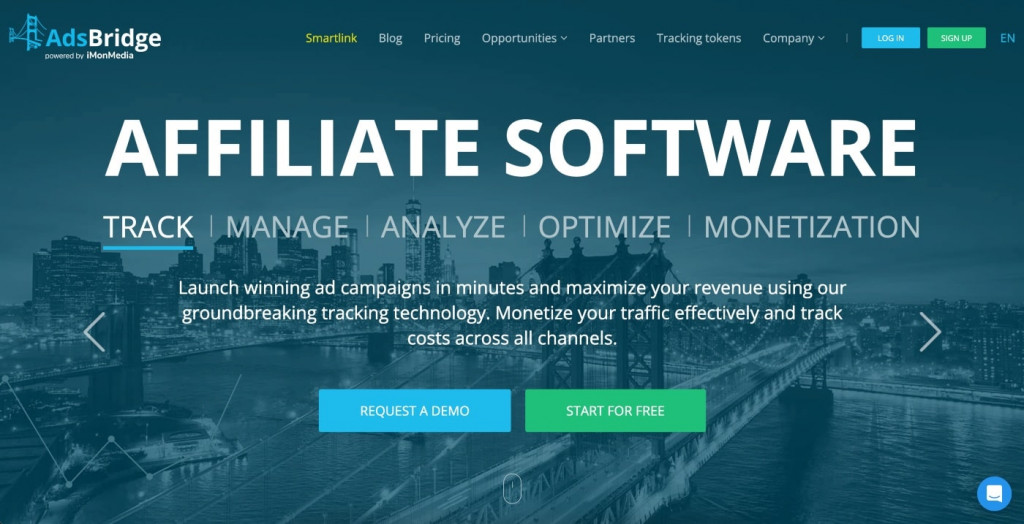 adsbridge homepage screenshot