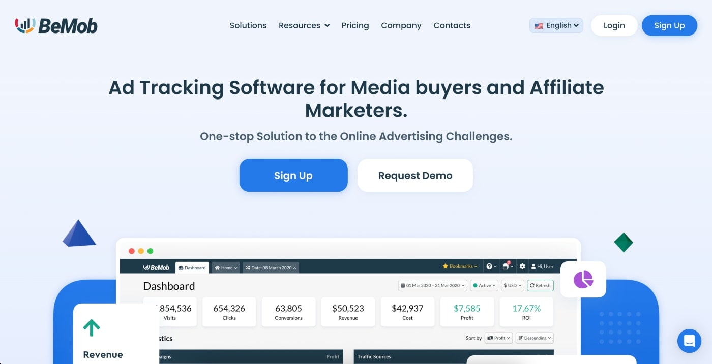 bemob homepage screenshot