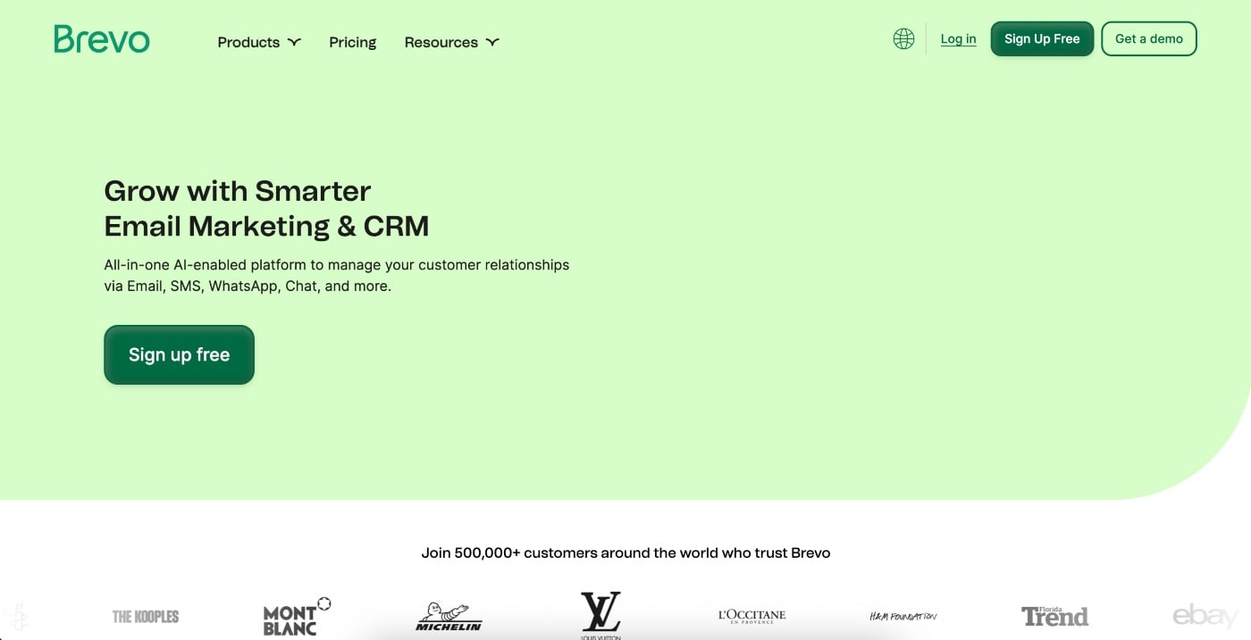 brevo homepage screenshot