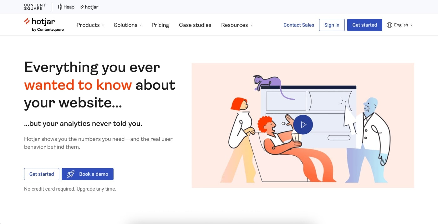hotjar homepage screenshot