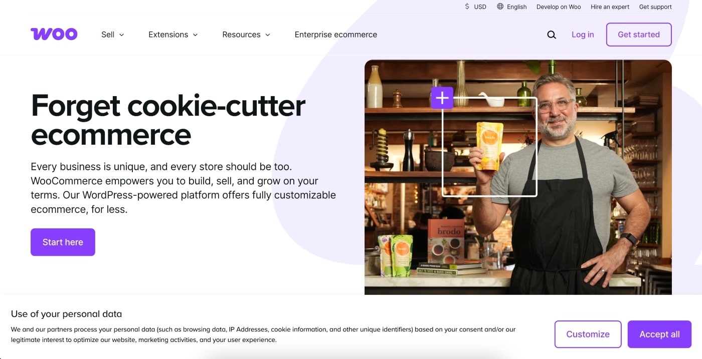 woocommerce homepage screenshot