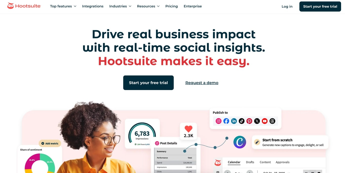 hootsuite homepage screenshot