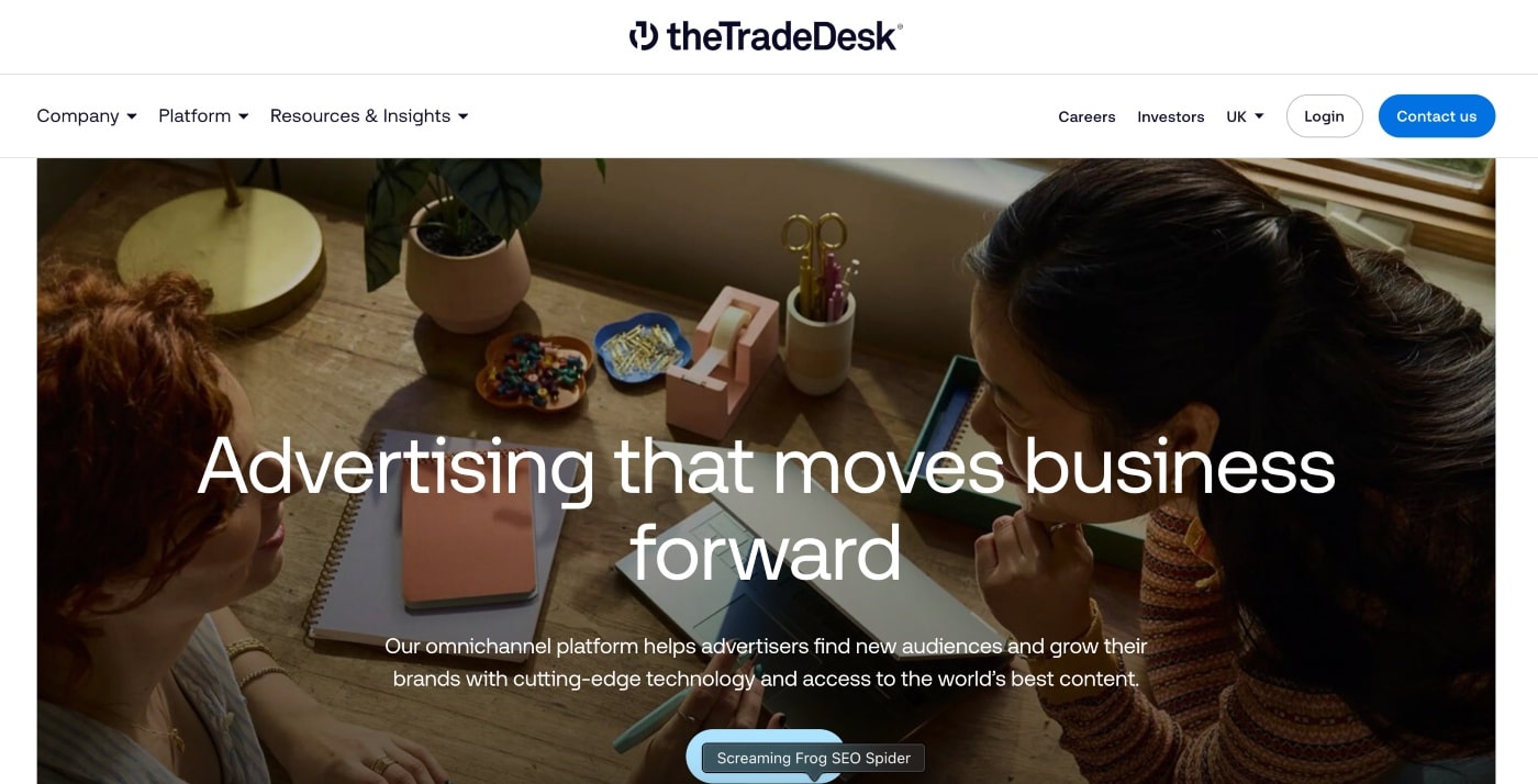 the trade desk homepage screenshot