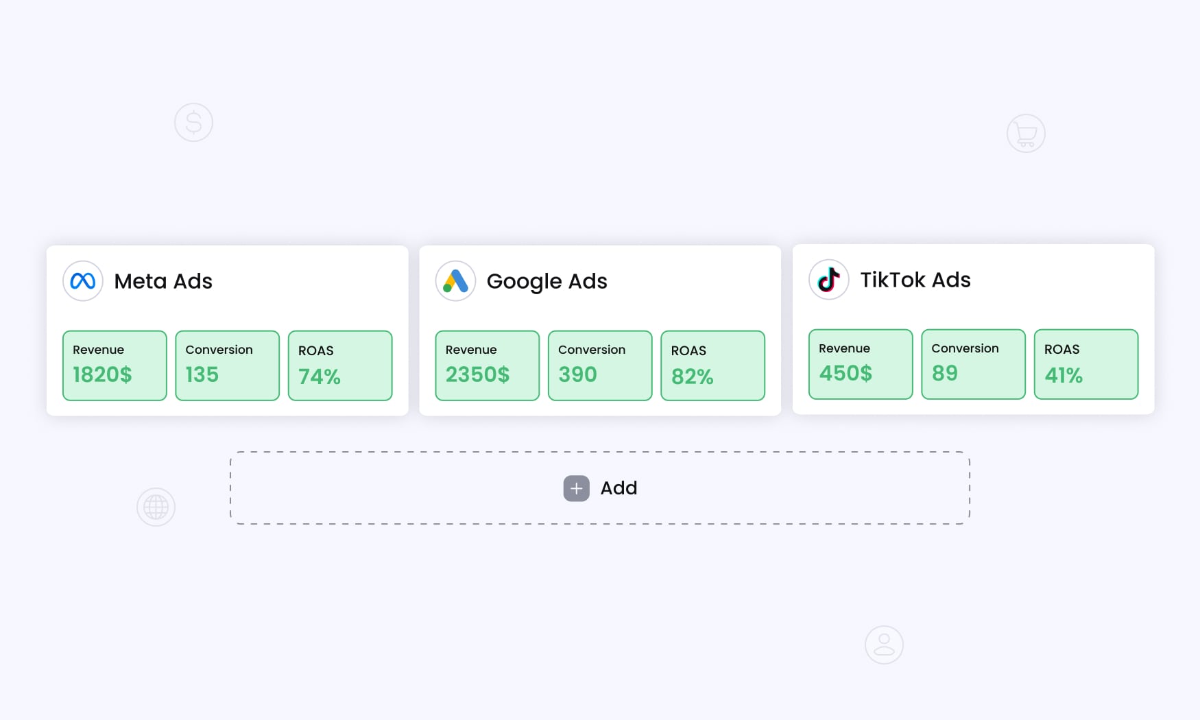 image showing Google Ads, Meta Ads and TikTok Ads together, representing the future of ad tracking with RedTrack