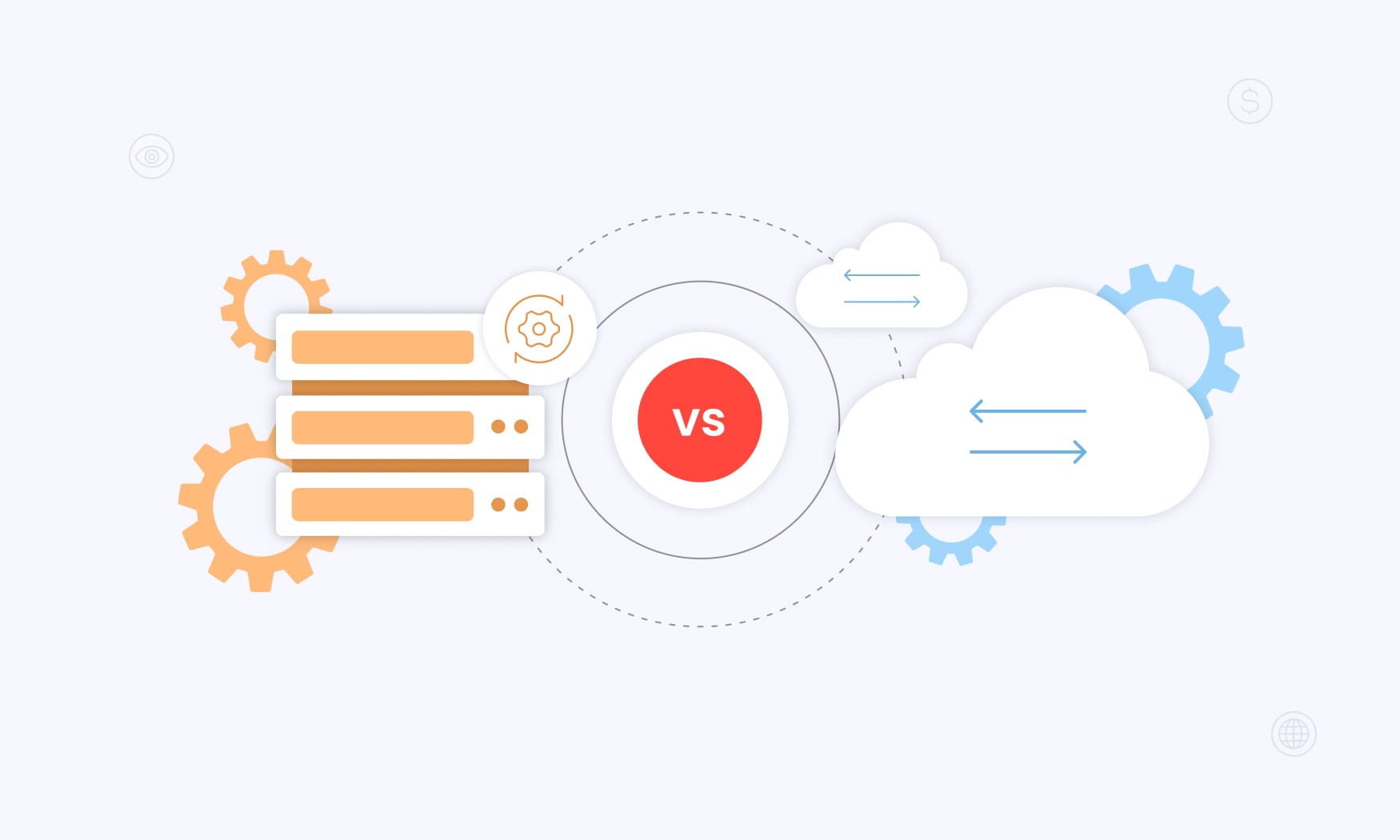 graphic comparing self-hosted and cloud-based trackers, highlighting the core difference of control versus agility