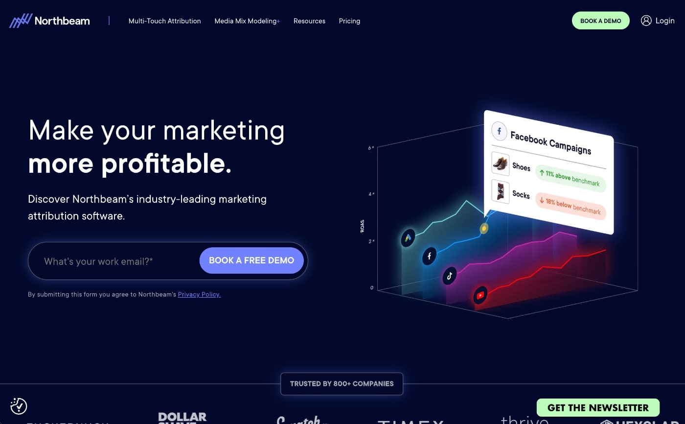 northbeam homepage screenshot