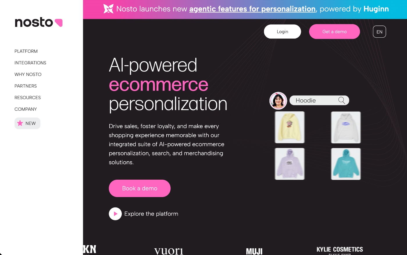 nosto homepage screenshot