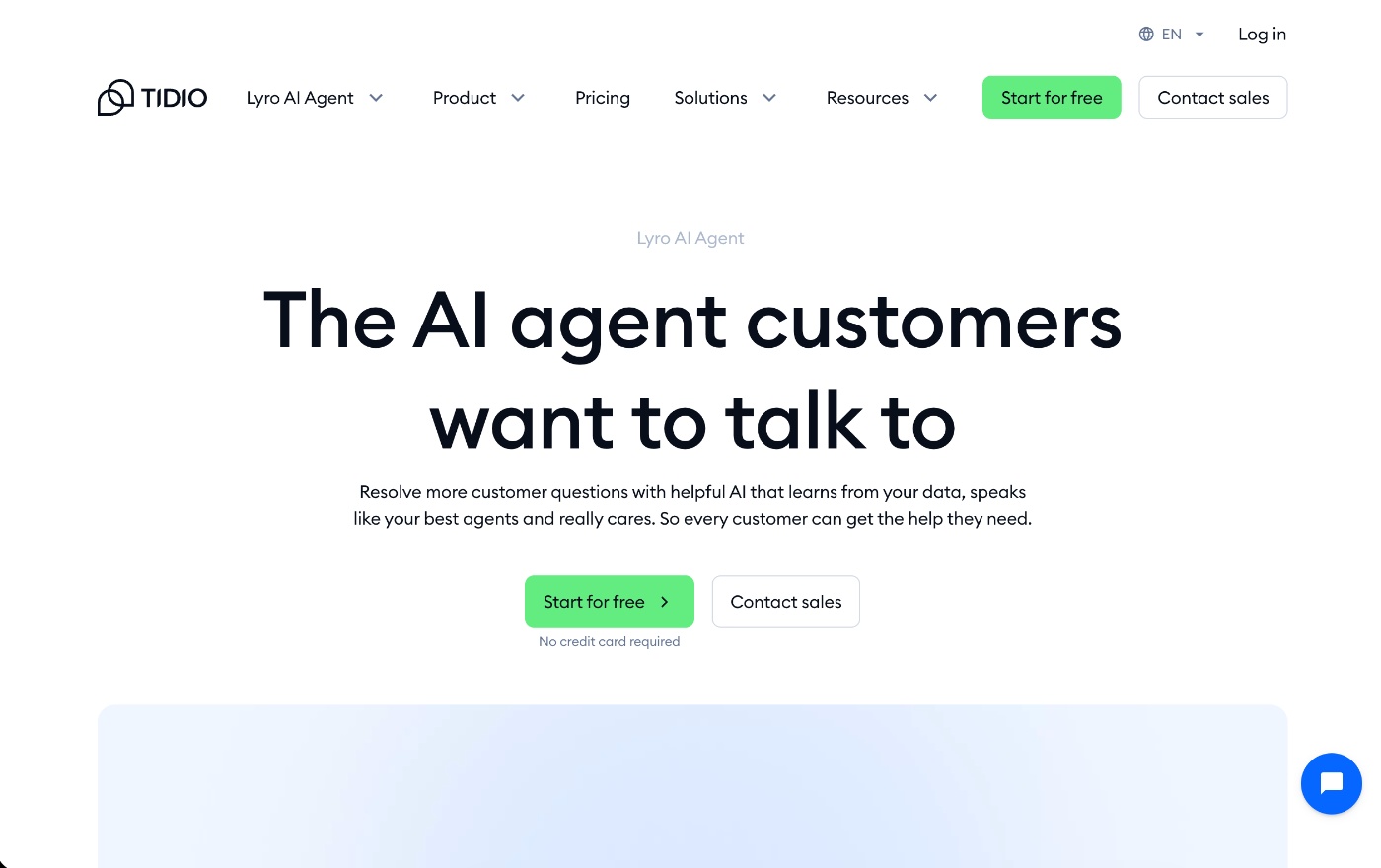 tidio homepage screenshot