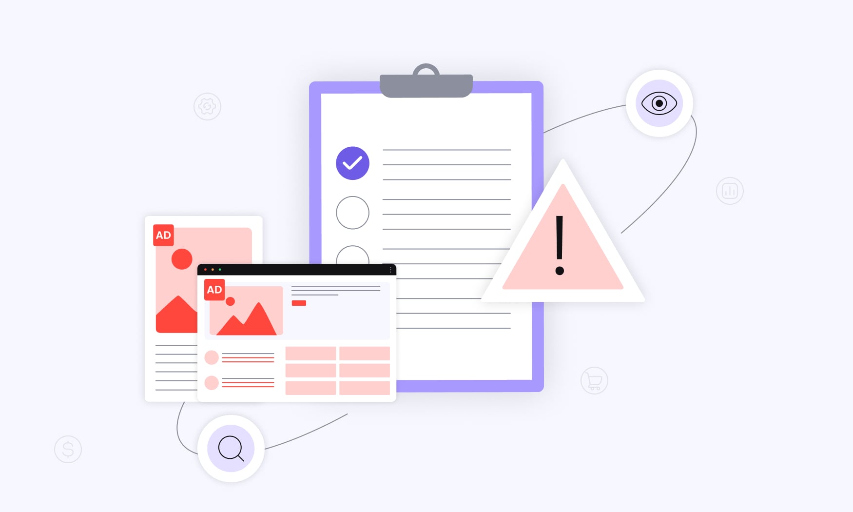 animated image of a digital marketer reviewing traffic arbitrage tips and ad compliance guidelines to avoid account bans and policy violations