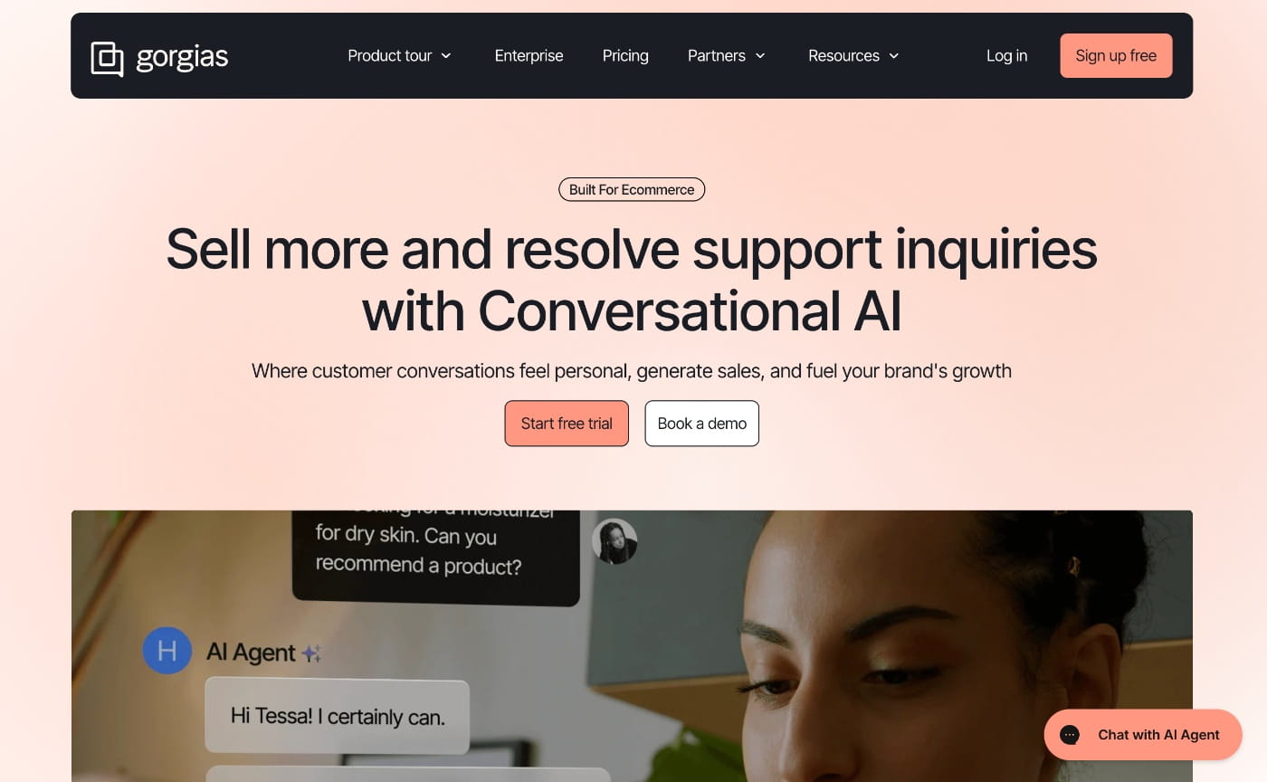 gorgias homepage screenshot