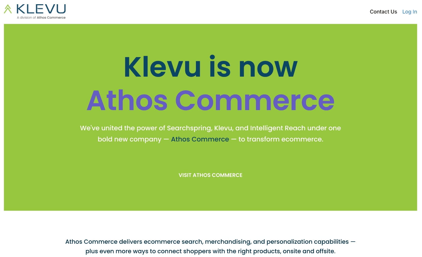 klevu homepage screenshot
