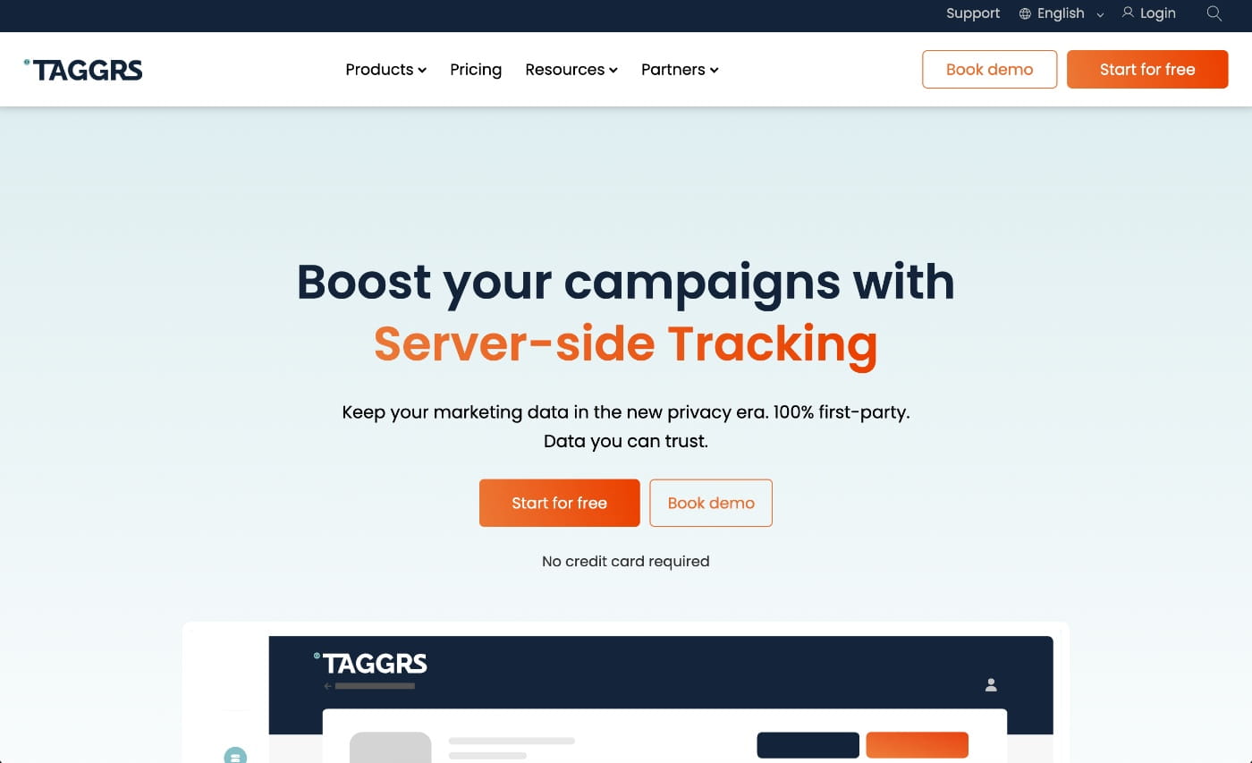 taggrs homepage screenshot