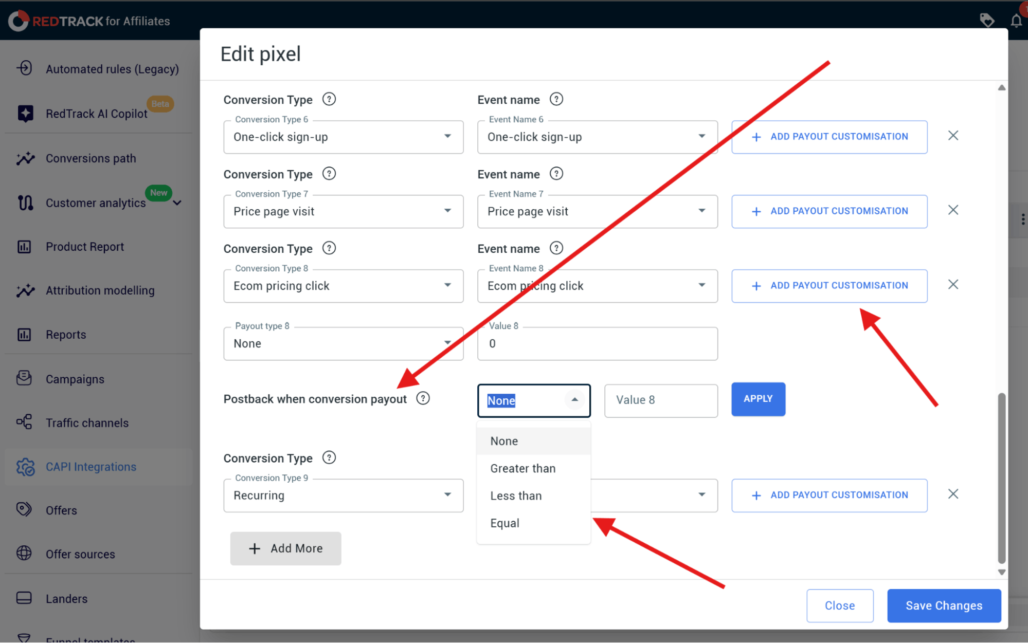setting up postback in redtrack